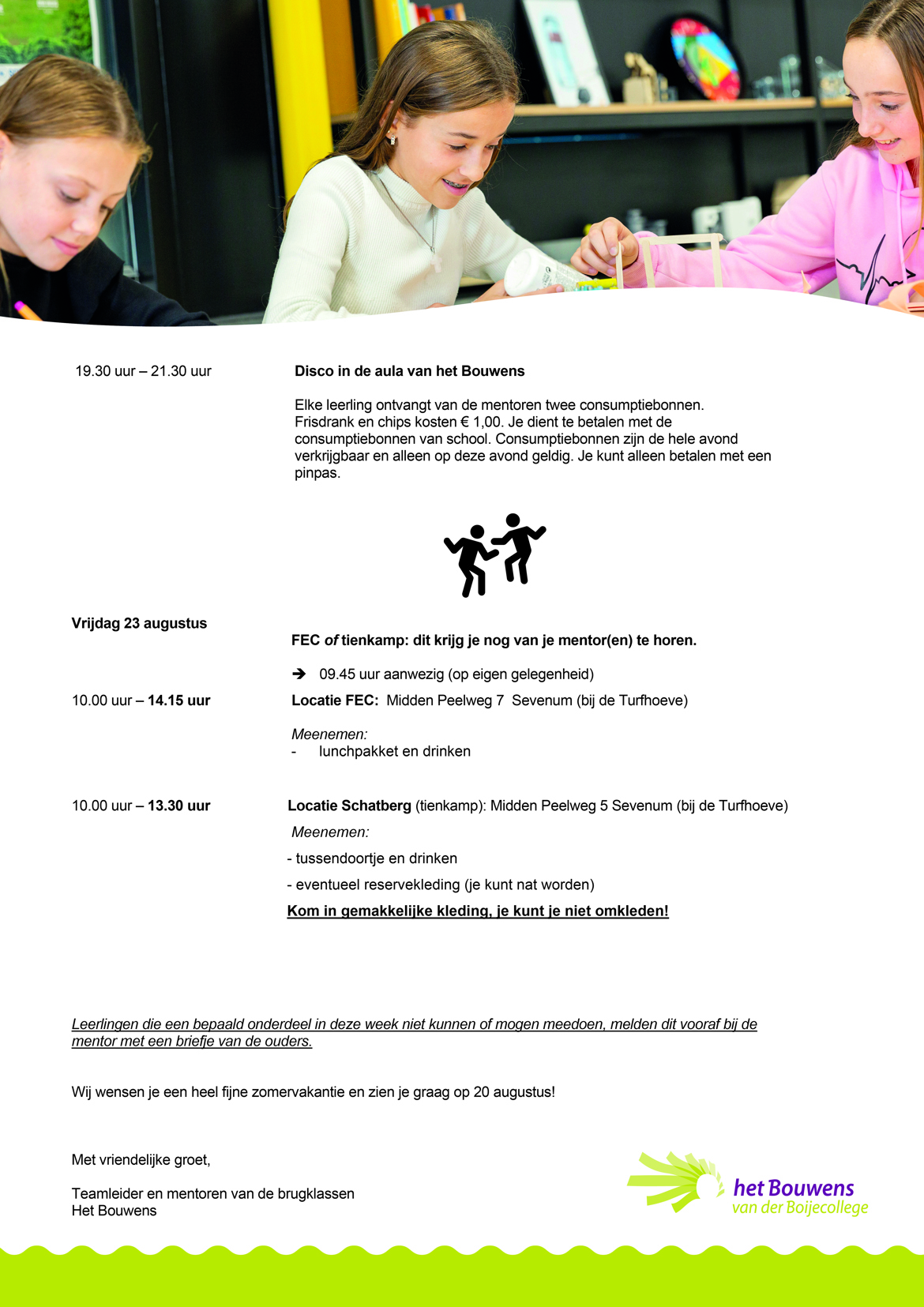 Programma Kennismakingsweek Brugklassen Schooljaar 2024 20252